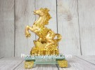 Vua ngựa vàng bóng trên nguyên bảo vàng tiền vàng đế thuỷ tinh LN136