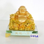 g144a di lac vang tieu nghenh bat phuong 150x150 Phật di lạc vàng cầm nén vàng ngồi trên đống vàng đế thủy tinh G144A