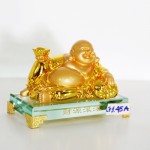 g145a di lac vang tai nguyen cuon cuon 1 150x150 Phật di lạc vàng cầm nén vàng trên đế gỗ G145A
