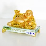 g145a di lac vang tai nguyen cuon cuon 2 150x150 Phật di lạc vàng cầm nén vàng trên đế gỗ G145A